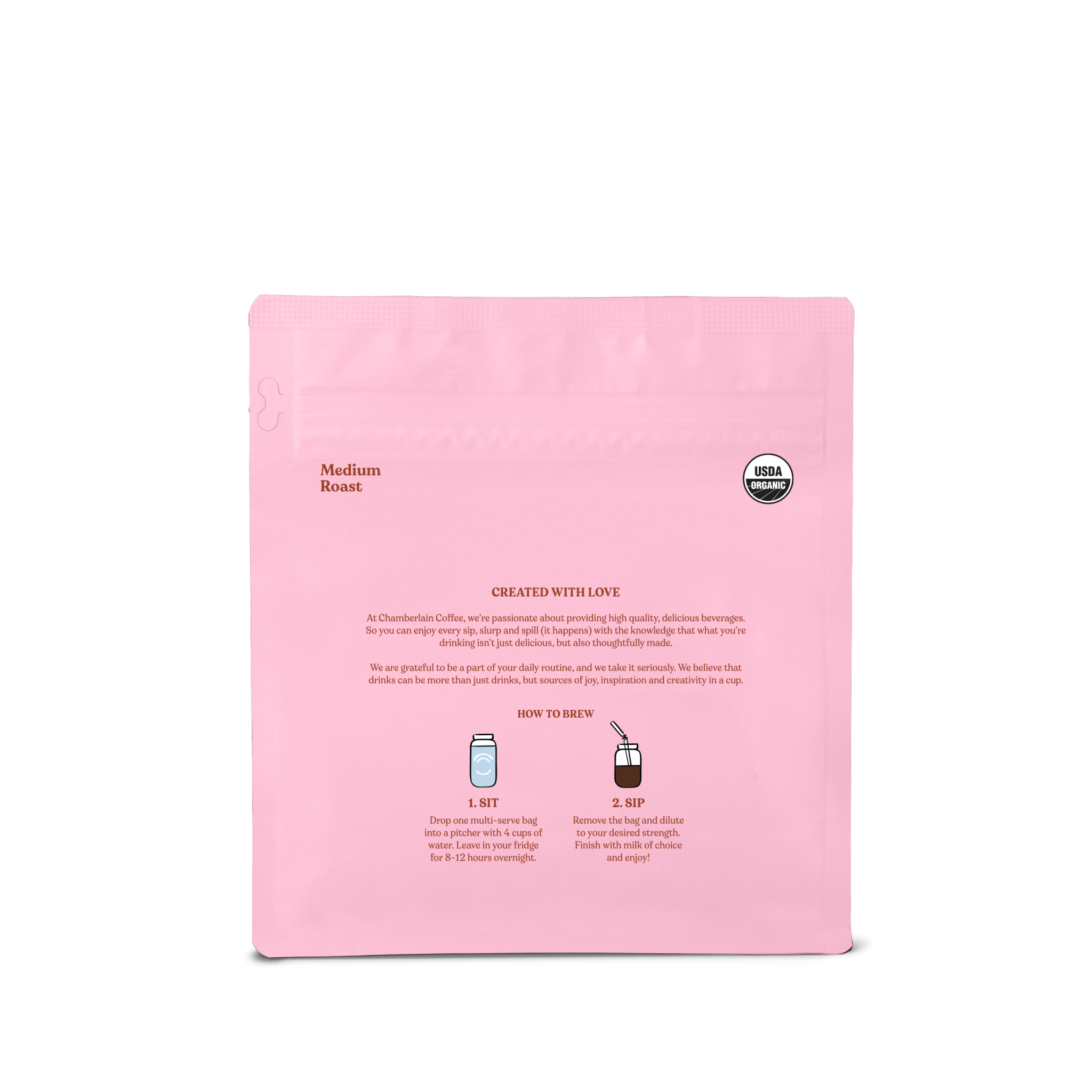 Organic Vanilla Cold Brew Elephant Large Coffee Bags  Product Shot Back
