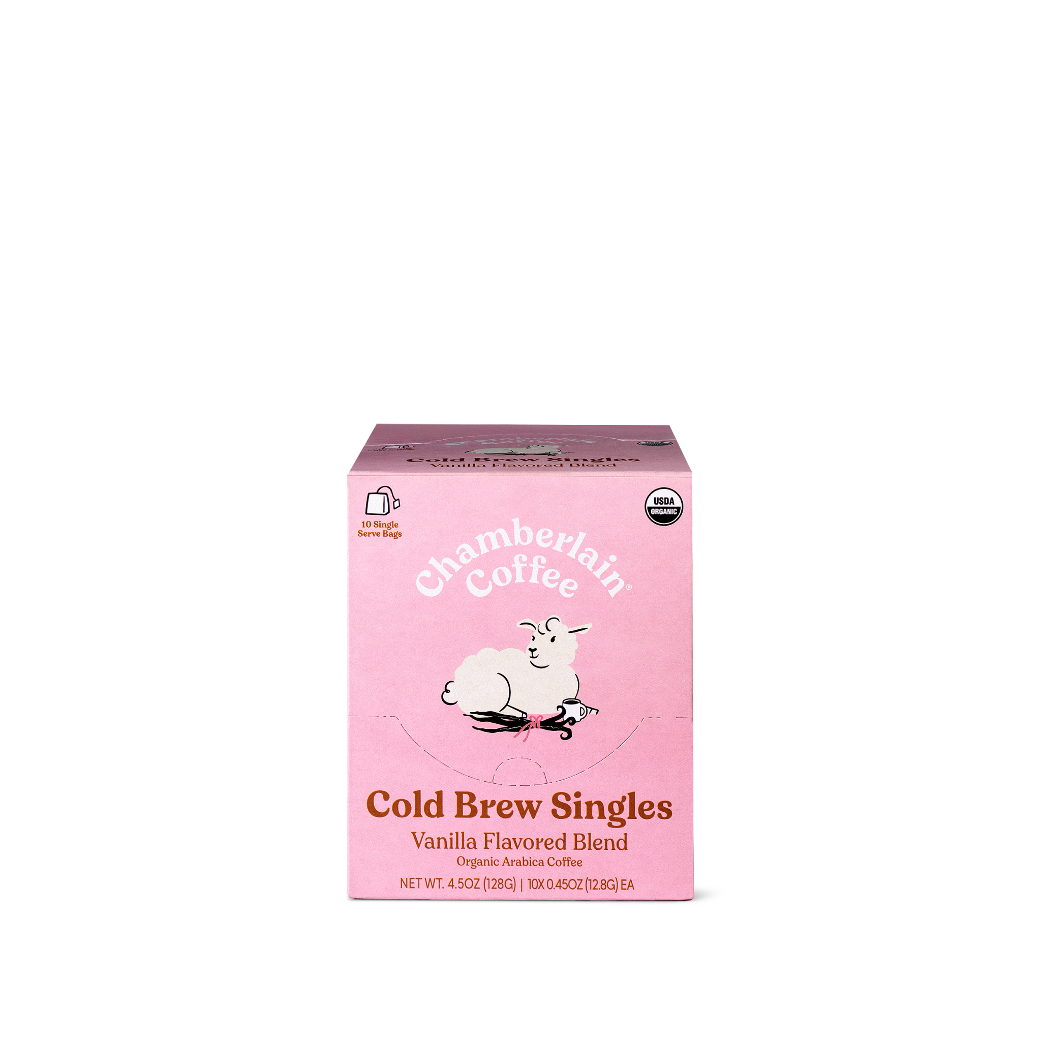 Organic Vanilla Cold Brew Coffee Singles  Product Shot Front