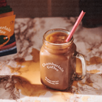 Square Cold Brew Mason Jar  Lifestyle shot Diagonal