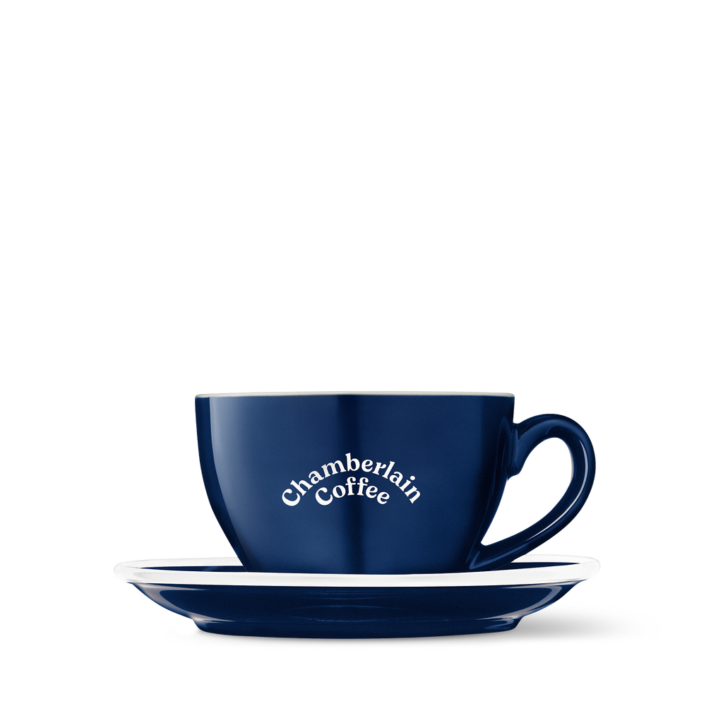 Navy Cup & Saucer  Product Shot Front