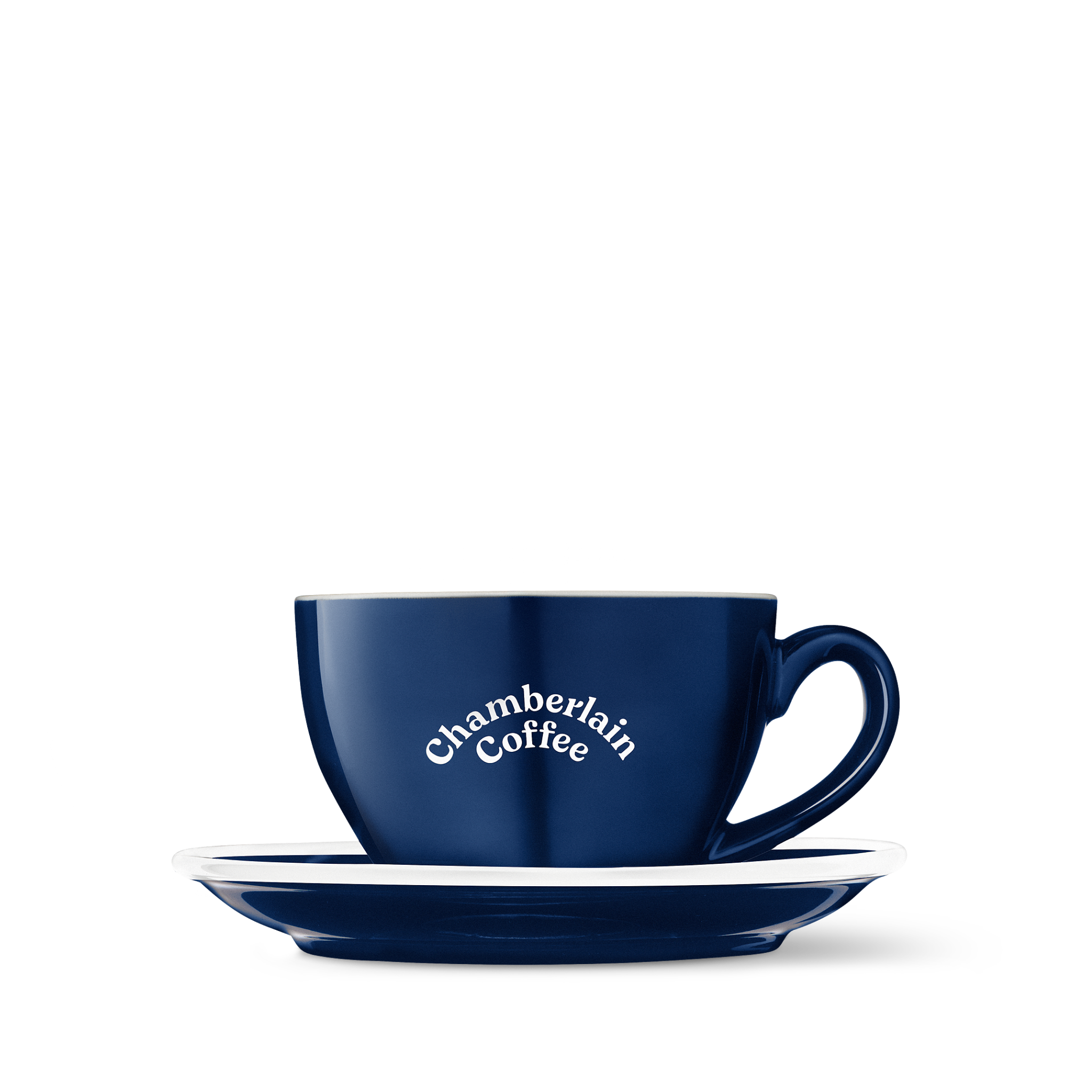 Navy Cup & Saucer  Product Shot Front