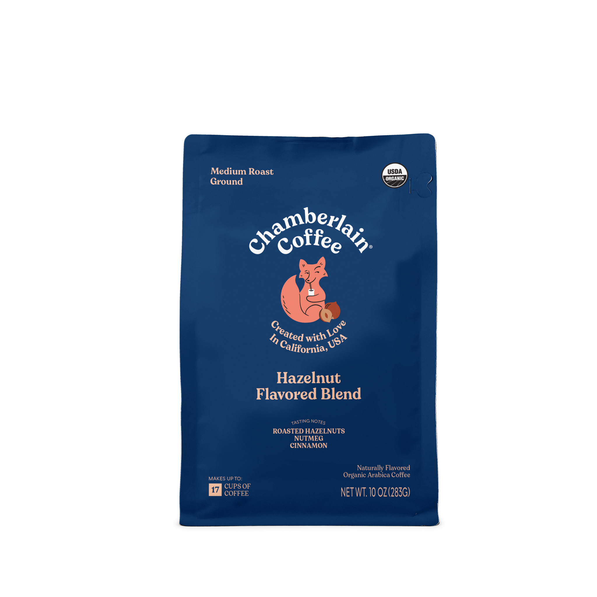 Organic Hazelnut Coffee Blend Product Shot Front