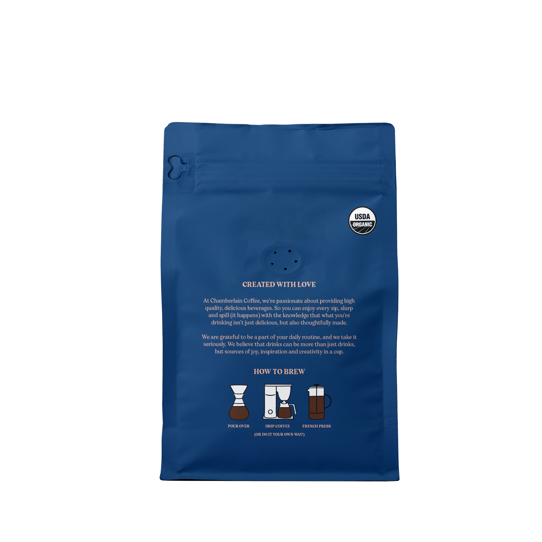 Organic Hazelnut Coffee Blend  Product Shot Back