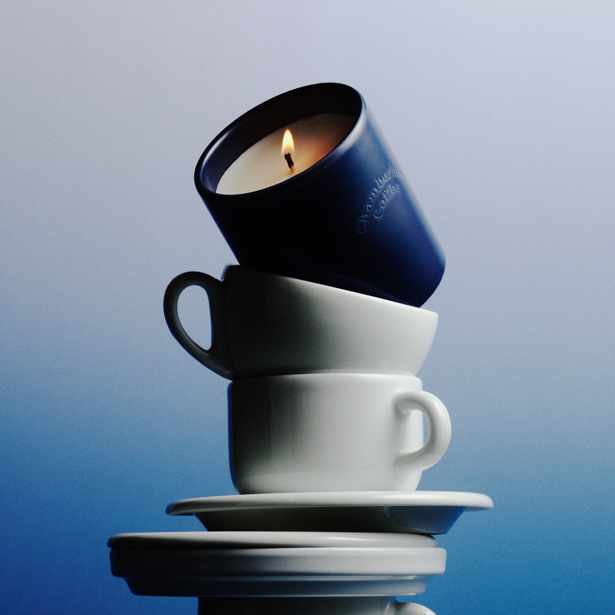 Espresso Ceramic Candle  Lifestyle Shot Above